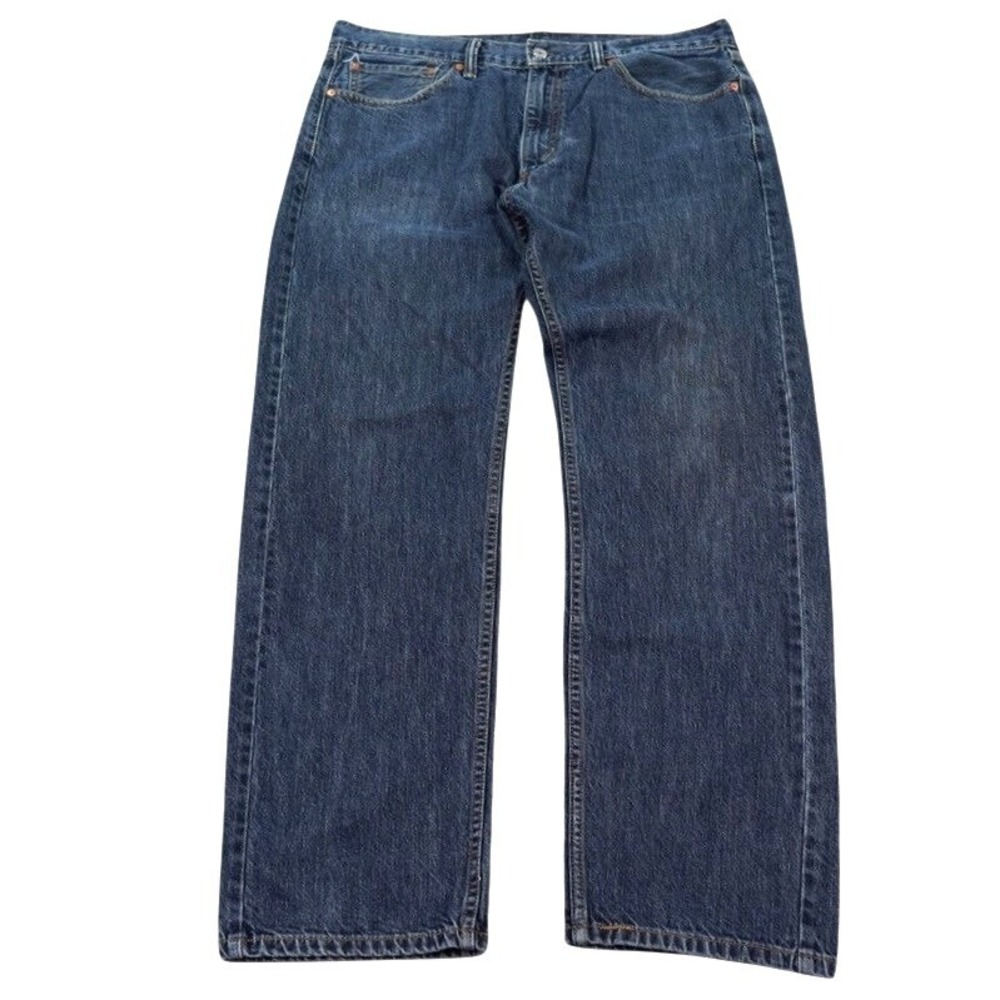 Levi 505 Regular Fit Straight Leg Jeans Men 38x30 (Tag 38x32) Blue Denim Logo